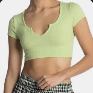 Green TOPSHOP crop top